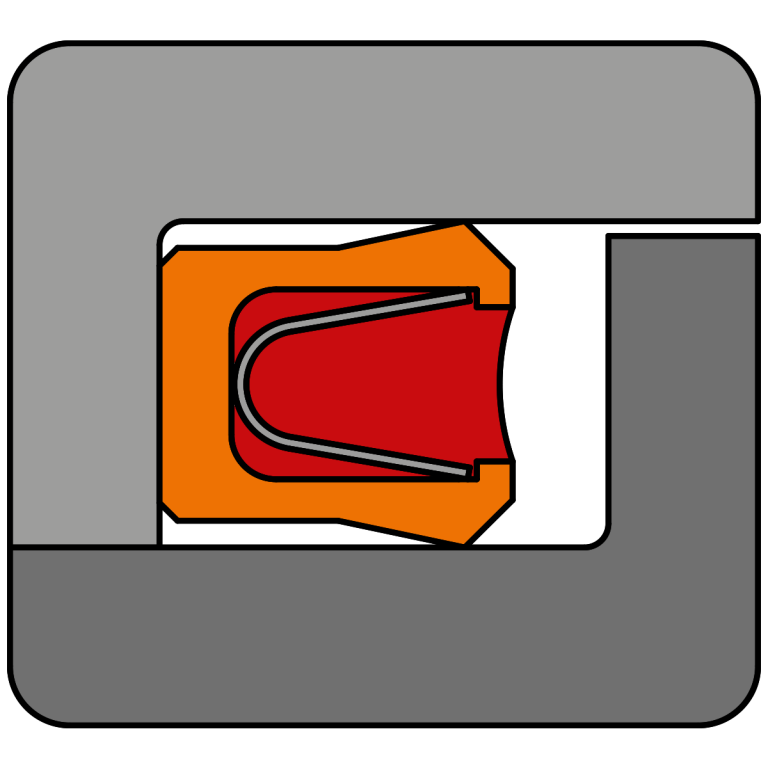 Seal with filled spring chamber for sealing without dead space in food products